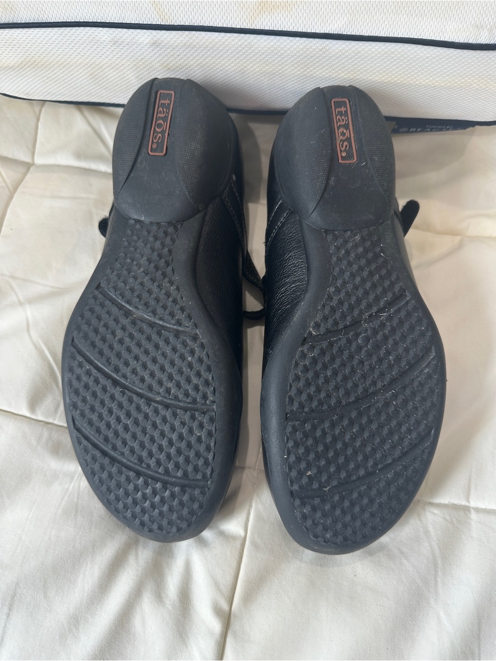 Taos Ta Dah Black Leather Mary Jane Flats Orthotic Comfort Shoes Size 7W - Picture 3 of 6